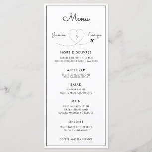 Aeroplane   Destination Wedding  Menu