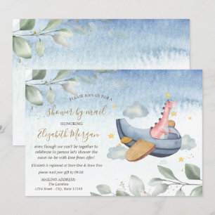 Aeroplane Dino Virtual Baby Shower By Mail  Invitation