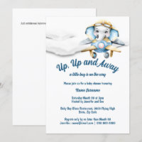 Aeroplane elephant baby shower boys pilot plane