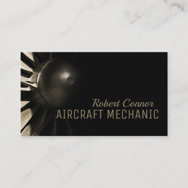 Aeroplane Engine Aircraft Mechanic Business Card (Front)