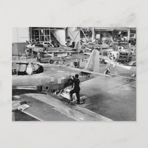 Aeroplane Factory: 1940 Postcard