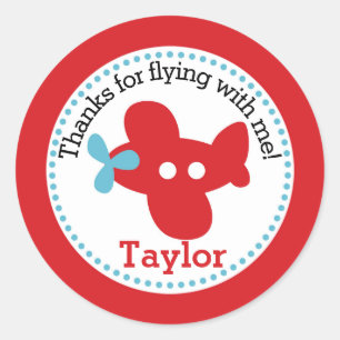 Aeroplane Favour Sticker (Boys Birthday Party)
