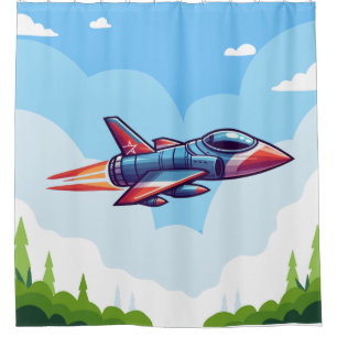 aeroplane/fighter jet shower curtain