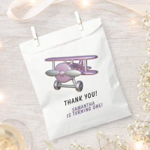 Aeroplane First Birthday Thank you Favour Bags