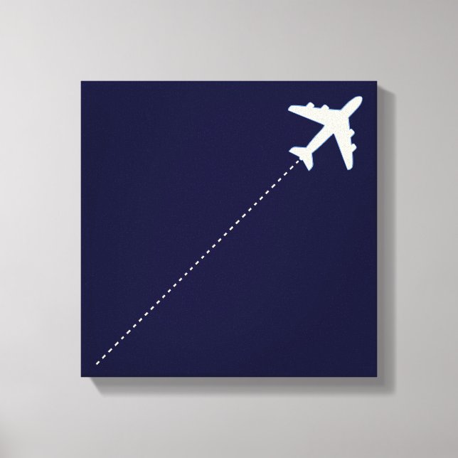 aeroplane flight route canvas print (Front)