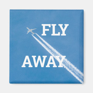 Aeroplane fly in the blue sky magnet