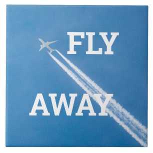 Aeroplane fly in the blue sky tile