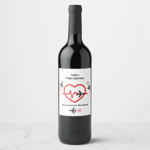 Aeroplane Flying, Bachelorette Weekend Party Favou Wine Label