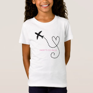 Aeroplane Flying Heart Daddy's Co-Pilot Kids Fun T T-Shirt