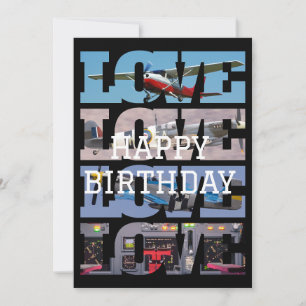 Aeroplane Flying,Photo Collage,Aviation,Cool Invitation