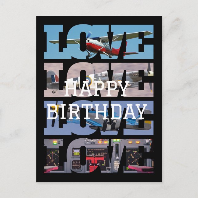 Aeroplane Flying,Photo Collage,Aviation,Cool Postcard (Front)