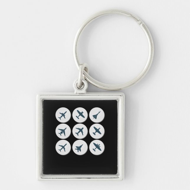 Aeroplane Flying Pilot Birthday Gift Idea Mum Dad Key Ring (Front)