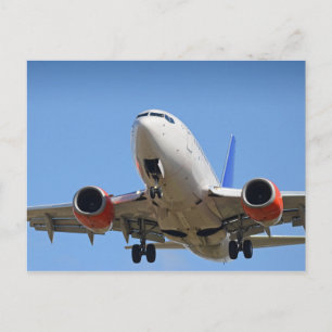 Aeroplane flying postcard