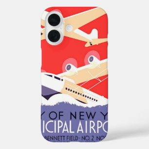 Aeroplane Flying Vintage WPA Colourful iPhone 16 Case