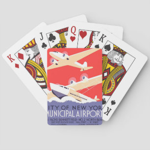 Aeroplane Flying Vintage WPA Colourful Playing Cards