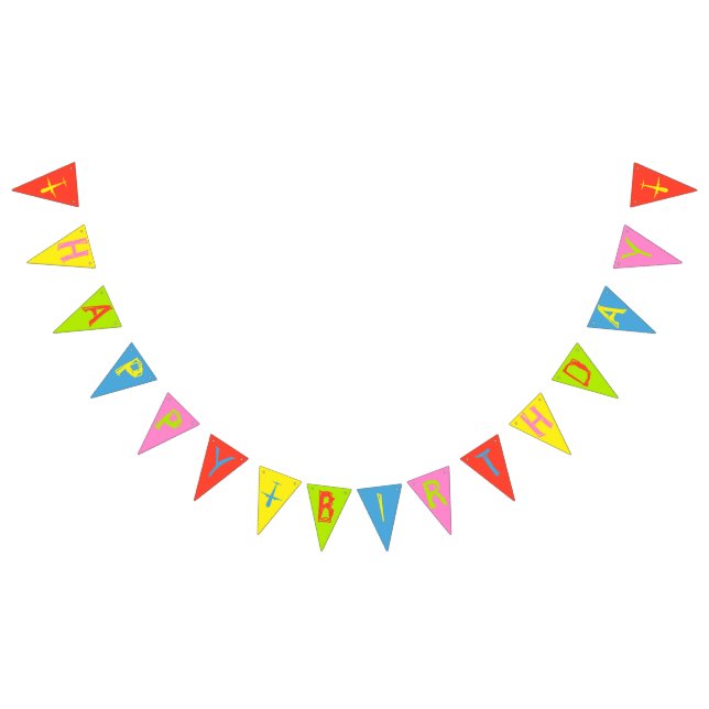 Aeroplane Happy Birthday Bright Colours Party Bunting (All)