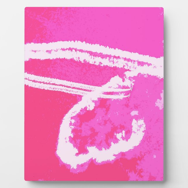 Aeroplane Heart Pink  Plaque (Front)