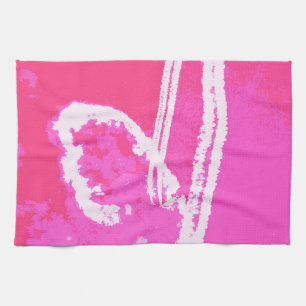 Aeroplane Heart Pink  Tea Towel