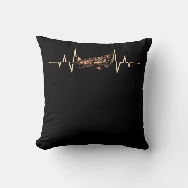 Aeroplane Heartbeat Pilot Aviation RC Model Flight Cushion (Front)
