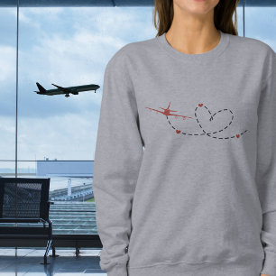 Aeroplane & Hearts minimalist Aviation Trave Sweatshirt