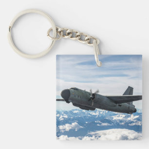 Aeroplane in sky key ring
