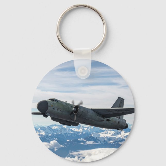 Aeroplane in sky key ring (Front)