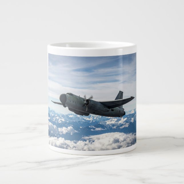 Aeroplane in sky large coffee mug (Front)