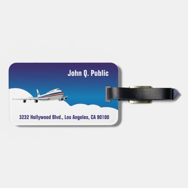 Aeroplane in the Clouds Luggage Tags (Back Horizontal)