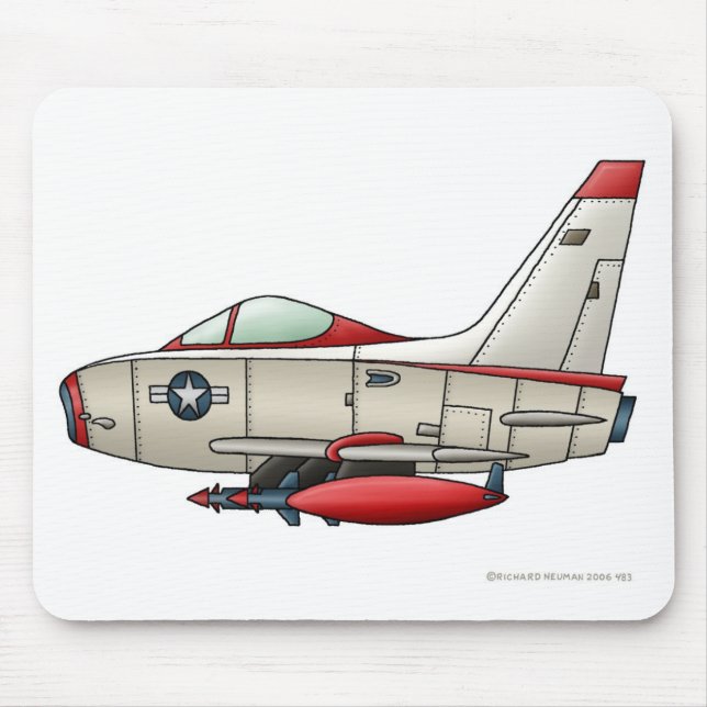 Aeroplane Jet Fighter Military Aircraft Mouse Pad (Front)