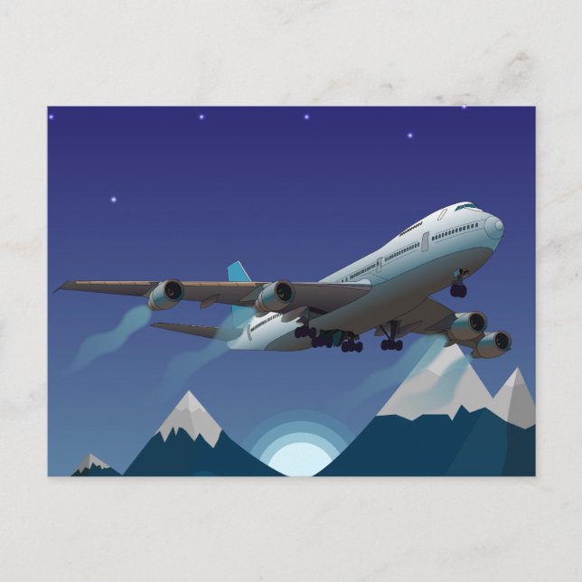 Aeroplane. Jumbo jet. Holiday Postcard (Front)