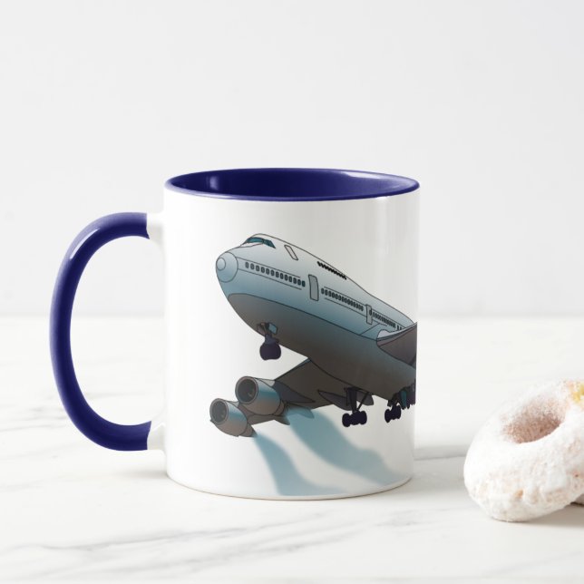 Aeroplane. Jumbo jet. Mug (With Donut)