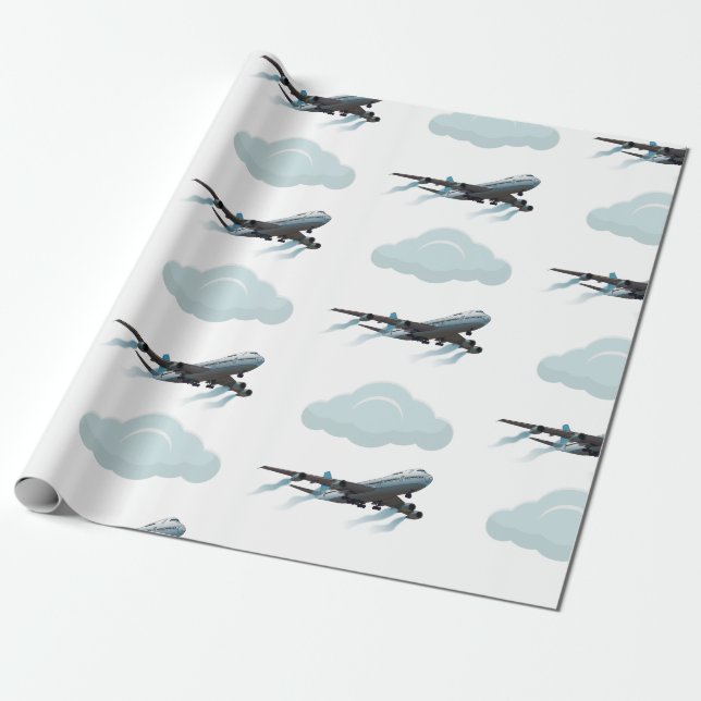 Aeroplane. Jumbo jet. Wrapping Paper (Unrolled)