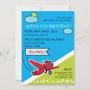 Aeroplane Landing - kids birthday invitation-4 Invitation