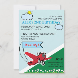 Aeroplane Landing - kids birthday invitation-5 Invitation