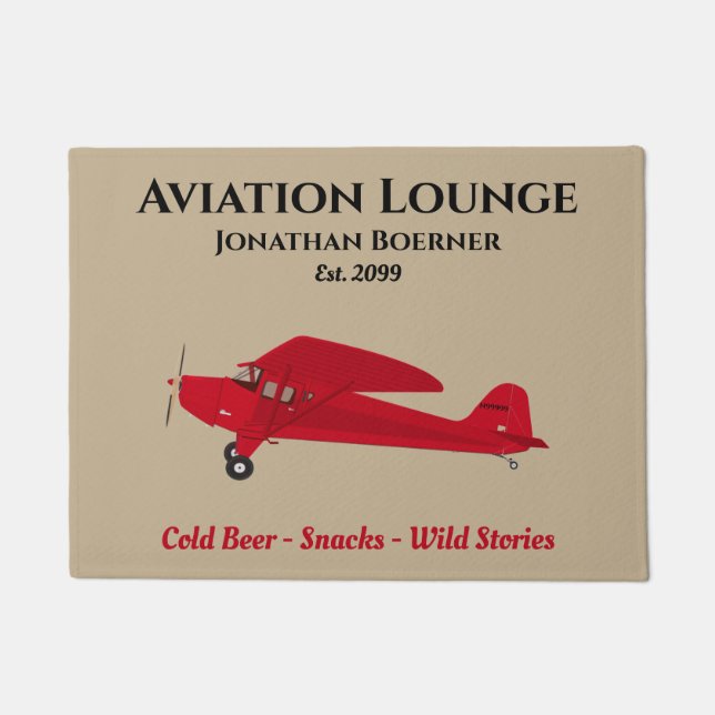 Aeroplane Lounge Pub Man Cave Door Mats Rugs (Front)