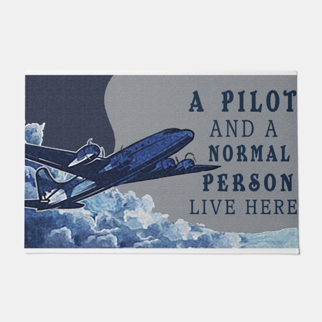 Aeroplane Lover Doormat, Gift For Pilot Lover Doormat (Front)