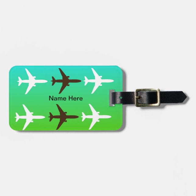 Aeroplane Luggage Tag (Front Horizontal)