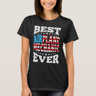 Aeroplane Mechanic 4th Fourth Of July Usa American T-Shirt