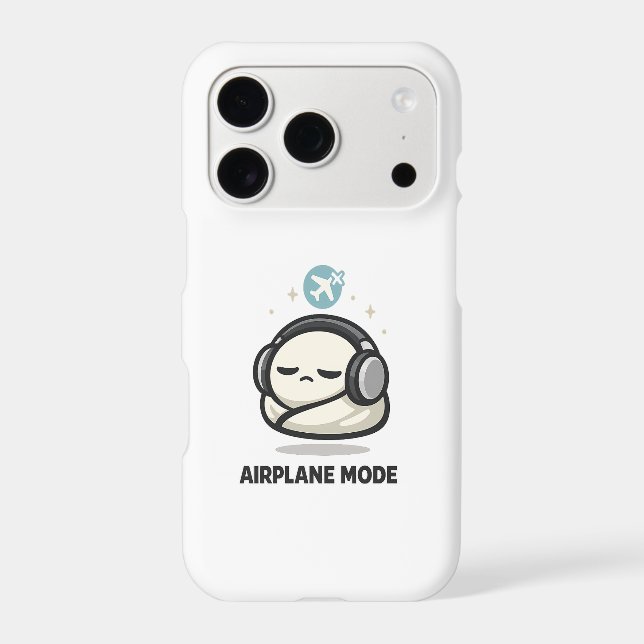 Aeroplane Mode On - Cute Tired Character Headphone (Back)