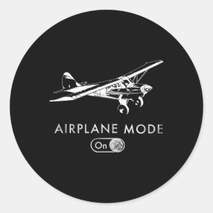 Aeroplane Mode On Pilot Super Bush Cub Classic Round Sticker