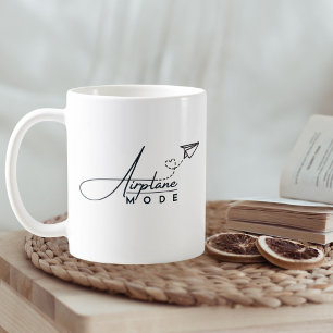 Aeroplane Mode & Paper Aeroplane, Travel, Minimali Coffee Mug