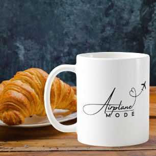 Aeroplane Mode,Travel, Minimalist Script, Aviation Coffee Mug