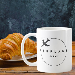 Aeroplane Mode,Travel, Minimalist Script, Aviation Coffee Mug