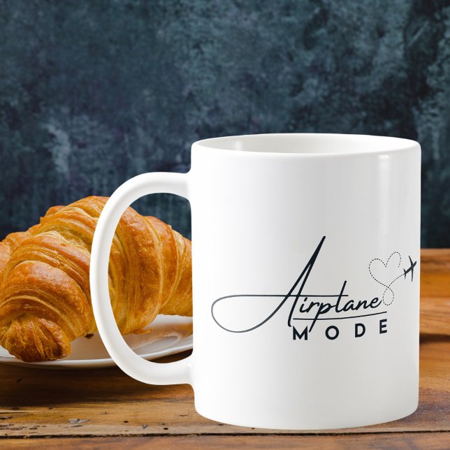 Aeroplane Mode,Travel, Minimalist Script, Aviation Coffee Mug (Creator Uploaded)