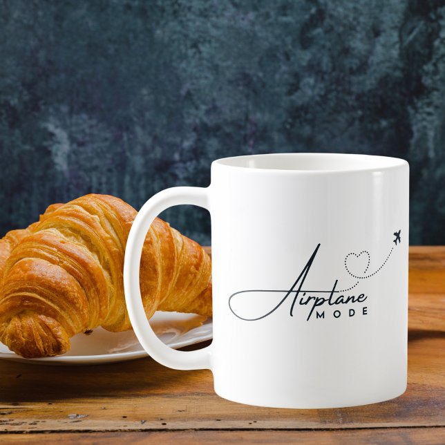 Aeroplane Mode,Travel, Minimalist Script, Aviation Coffee Mug (Creator Uploaded)