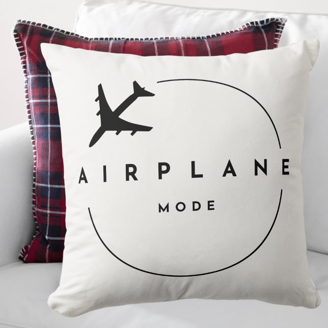 Aeroplane Mode,Travel, Minimalist Script, Aviation Cushion (Creator Uploaded)