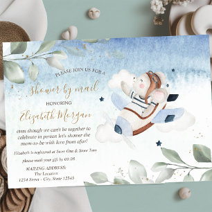 Aeroplane Mouse Virtual Baby Shower By Mail Invitation