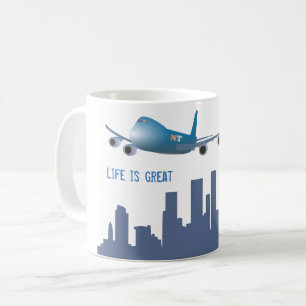 Aeroplane mug "Life is great"