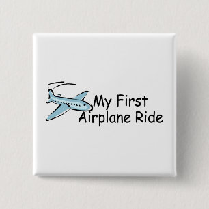 Aeroplane My First Aeroplane Ride 15 Cm Square Badge