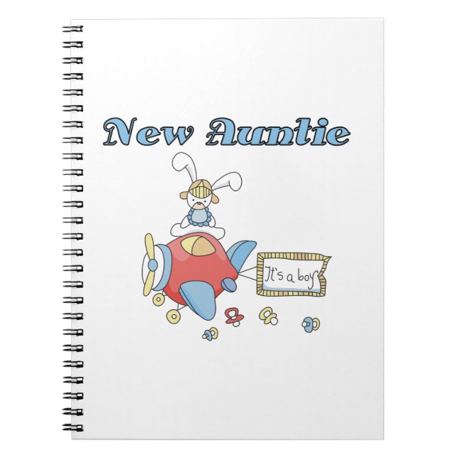 Aeroplane New Aunt of Boy T-shirts and Gifts Notebook (Front)